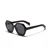 Hip-Hop Streetwear Solid Color Ac Polygon Full Frame Glasses main image 3
