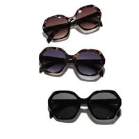 Hip-Hop Streetwear Solid Color Ac Polygon Full Frame Glasses main image 1