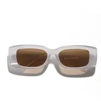 Retro Streetwear Solid Color Ac Square Full Frame Glasses main image 4