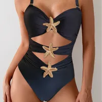Women's Beach Starfish Solid Color 1 Piece One Piece Swimwear main image 1