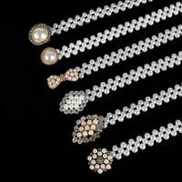 Sweet Flower Butterfly Imitation Pearl Rhinestone Women's Chain Belts main image 1