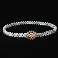 Sweet Flower Butterfly Imitation Pearl Rhinestone Women's Chain Belts main image 3