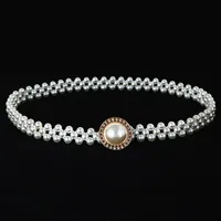 Sweet Flower Butterfly Imitation Pearl Rhinestone Women's Chain Belts sku image 1