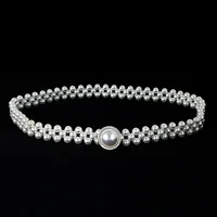 Sweet Flower Butterfly Imitation Pearl Rhinestone Women's Chain Belts sku image 2