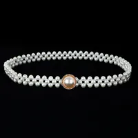 Sweet Flower Butterfly Imitation Pearl Rhinestone Women's Chain Belts sku image 3