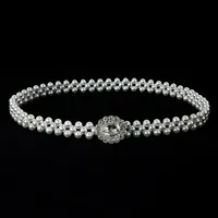 Sweet Flower Butterfly Imitation Pearl Rhinestone Women's Chain Belts sku image 5