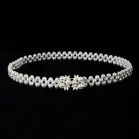 Sweet Flower Butterfly Imitation Pearl Rhinestone Women's Chain Belts sku image 8