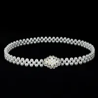 Sweet Flower Butterfly Imitation Pearl Rhinestone Women's Chain Belts sku image 11