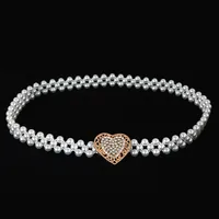 Sweet Flower Butterfly Imitation Pearl Rhinestone Women's Chain Belts sku image 12