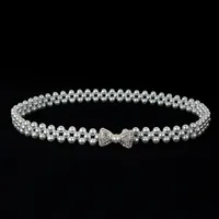 Sweet Flower Butterfly Imitation Pearl Rhinestone Women's Chain Belts sku image 14