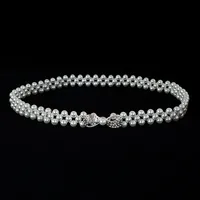 Sweet Flower Butterfly Imitation Pearl Rhinestone Women's Chain Belts sku image 16
