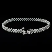 Sweet Flower Butterfly Imitation Pearl Rhinestone Women's Chain Belts sku image 18