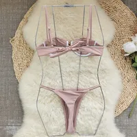 Women's Solid Color 2 Pieces Set Swimwear main image 4
