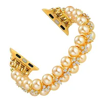 Casual Elegant Glam Solid Color Artificial Pearl Alloy Metal Watch Bands & Straps main image 1