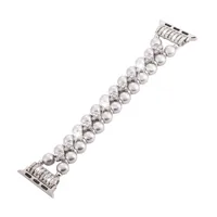 Casual Elegant Glam Solid Color Artificial Pearl Alloy Metal Watch Bands & Straps sku image 15