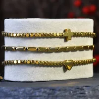 Simple Style Cross Heart Shape Alloy Unisex Bracelets main image 5