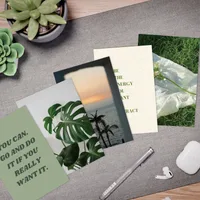 A Set Of 10 Sheets Letter Plant Bird Daily Selfie Paper Card Simple Style main image 3