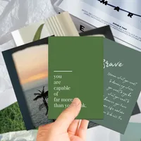 A Set Of 10 Sheets Letter Plant Bird Daily Selfie Paper Card Simple Style main image 4