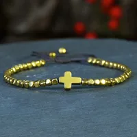 Simple Style Cross Heart Shape Alloy Unisex Bracelets sku image 1