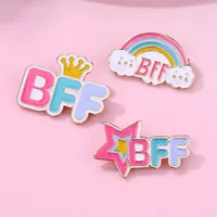 Cute Modern Style Letter Rainbow Star Alloy Enamel Unisex Brooches main image 3