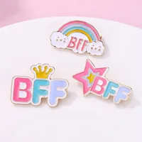 Cute Modern Style Letter Rainbow Star Alloy Enamel Unisex Brooches main image 4