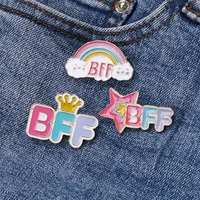 Cute Modern Style Letter Rainbow Star Alloy Enamel Unisex Brooches main image 1