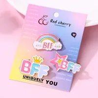 Cute Modern Style Letter Rainbow Star Alloy Enamel Unisex Brooches main image 5