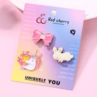 Cute Rabbit Bow Knot Alloy Enamel Unisex Brooches main image 4