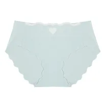 Heart Shape Solid Color Quick Dry Mid Waist Panties main image 2