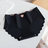 Heart Shape Solid Color Quick Dry Mid Waist Panties sku image 2