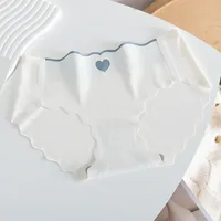 Heart Shape Solid Color Quick Dry Mid Waist Panties main image 4