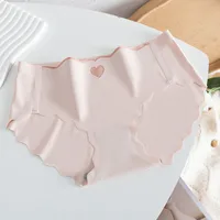 Heart Shape Solid Color Quick Dry Mid Waist Panties sku image 10