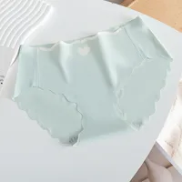 Heart Shape Solid Color Quick Dry Mid Waist Panties main image 3