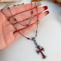 Elegant Vintage Style Cross Alloy Women's Pendant Necklace main image 2