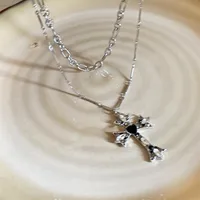 Elegant Vintage Style Cross Alloy Women's Pendant Necklace main image 4