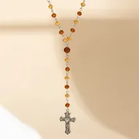 Elegant Vintage Style Cross Alloy Women's Pendant Necklace main image 8