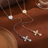 Elegant Vintage Style Cross Alloy Women's Pendant Necklace main image 10