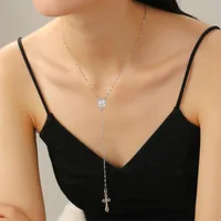 Elegant Vintage Style Cross Alloy Women's Pendant Necklace sku image 3