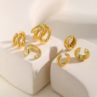 1 Piece Hip-Hop Semicircle Plating 201 Stainless Steel 18K Gold Plated Cartilage Earrings main image 5