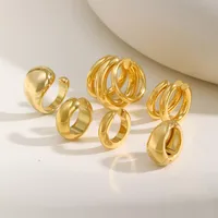 1 Piece Hip-Hop Semicircle Plating 201 Stainless Steel 18K Gold Plated Cartilage Earrings main image 2