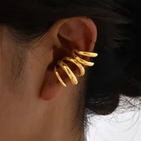 1 Piece Hip-Hop Semicircle Plating 201 Stainless Steel 18K Gold Plated Cartilage Earrings main image 3