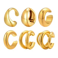 1 Piece Hip-Hop Semicircle Plating 201 Stainless Steel 18K Gold Plated Cartilage Earrings main image 9