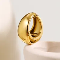1 Piece Hip-Hop Semicircle Plating 201 Stainless Steel 18K Gold Plated Cartilage Earrings main image 6