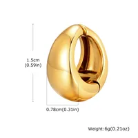 1 Piece Hip-Hop Semicircle Plating 201 Stainless Steel 18K Gold Plated Cartilage Earrings sku image 2