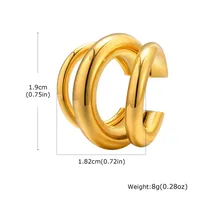 1 Piece Hip-Hop Semicircle Plating 201 Stainless Steel 18K Gold Plated Cartilage Earrings sku image 5