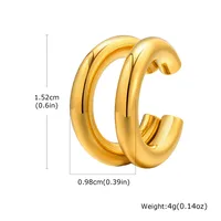 1 Piece Hip-Hop Semicircle Plating 201 Stainless Steel 18K Gold Plated Cartilage Earrings sku image 4