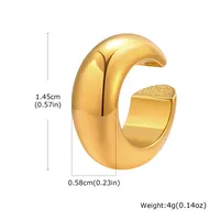 1 Piece Hip-Hop Semicircle Plating 201 Stainless Steel 18K Gold Plated Cartilage Earrings sku image 3