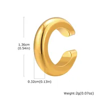 1 Piece Hip-Hop Semicircle Plating 201 Stainless Steel 18K Gold Plated Cartilage Earrings sku image 1