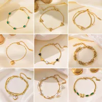 Elegant Modern Style Heart Shape Butterfly Titanium Steel Plating Zircon Women's Bracelets main image 1