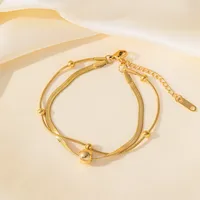 Elegant Modern Style Heart Shape Butterfly Titanium Steel Plating Zircon Women's Bracelets main image 5
